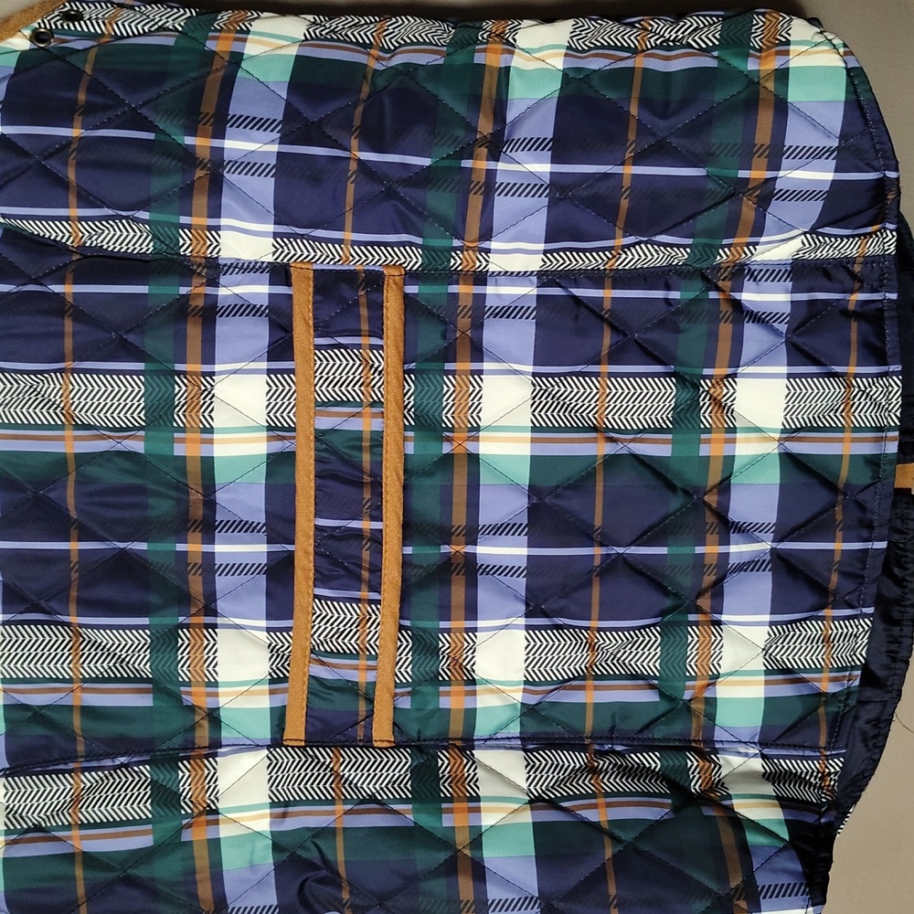 Bob Timberlake Blue & Tan Plaid Puffer Full Zip Vest Size L - Picture 7 of 8